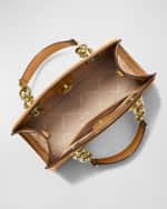 Image 3 of 3: MICHAEL Michael Kors Cynthia Small Croc-Embossed Satchel Bag