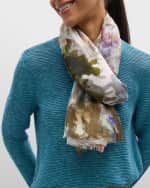 Image 1 of 3: Faliero Sarti Floral Watercolor Modal-Silk Scarf