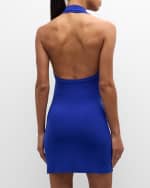 Image 4 of 6: Norma Kamali Tie-Front Halter Mini Dress