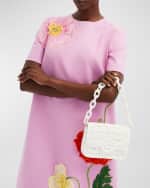 Image 2 of 5: Oscar de la Renta O Pochette Raffia Shoulder Bag