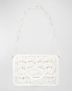 Image 1 of 5: Oscar de la Renta O Pochette Raffia Shoulder Bag