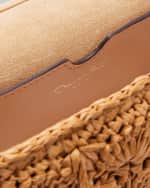 Image 4 of 5: Oscar de la Renta O Pochette Raffia Shoulder Bag