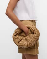 Image 2 of 6: SIMONMILLER Lopsy Knot Straw Top-Handle Bag
