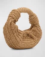 Image 4 of 6: SIMONMILLER Lopsy Knot Straw Top-Handle Bag