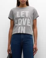 Image 3 of 6: Cinq a Sept Let Love In Short-Sleeve Slogan T-Shirt