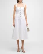 Image 5 of 6: Cinq a Sept Veena Fit & Flare Midi Pinafore Dress