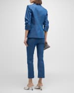 Image 3 of 7: Cinq a Sept Denim Khloe Scrunched-Sleeve Blazer