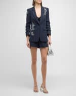 Image 5 of 7: Cinq a Sept Paisley Pinstripe Khloe Rhinestone Blazer