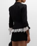 Image 4 of 6: Cinq a Sept Le Petit Lace and Brooch Roxie Blazer