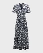 Image 1 of 6: Cinq a Sept Peeta Graphic Floral-Print Midi Dress