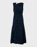 Image 1 of 5: Akris punto Mix Media Midi Dress with 3D Lasercut Floral Detail