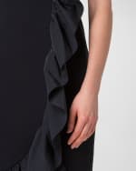 Image 5 of 5: Akris punto Signature Jersey Midi Dress with Asymmetrical Ruffle Detail