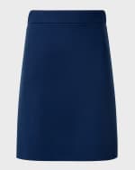 Image 1 of 4: Akris punto Wool Tricotine Short Pencil Skirt