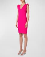 Image 4 of 4: Akris punto Signature Jersey Midi Dress with Ruffle Details