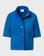 Image 1 of 6: Akris punto Washed Stretch Corduroy Short Jacket