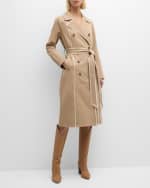 Image 1 of 6: L'Agence Venus Trench Coat with Contrast Trim