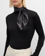 Image 3 of 3: Saint Laurent Mini Polka-Dot Silk Square Scarf