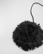 Image 3 of 3: Saint Laurent Crumpled Black Flower Necklace