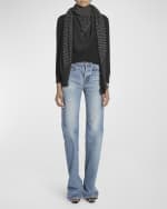 Image 4 of 4: Saint Laurent Polka-Dot Modal-Blend Scarf