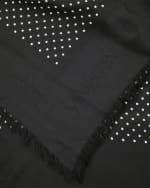 Image 3 of 4: Saint Laurent Polka-Dot Modal-Blend Scarf