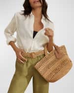 Image 2 of 4: Manebi Woven Raffia Top-Handle Bag