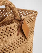 Image 4 of 4: Manebi Woven Raffia Top-Handle Bag