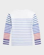 Image 4 of 4: Ralph Lauren Childrenswear Boy's Striped Heavyweight Jersey Shirt, Size 2-7