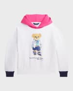 Image 4 of 5: Ralph Lauren Childrenswear Girl's Polo Bear Printed Fleece Hoodie, Size S-XL