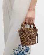 Image 2 of 6: Manebi Mini Summer Raffia Top-Handle Bag