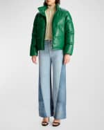 Image 5 of 6: A.L.C. Mila Vegan Leather Puffer Jacket