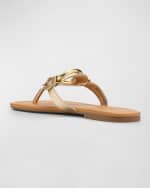 Image 2 of 5: See by Chloe Hana Metallic Ring Thong Sandals