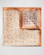 Image 1 of 2: Eton Men's Paisley-Print Silk Pocket Square