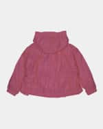 Image 5 of 6: Moncler Girl's Urbonas Hooded Wind-Resistant Jacket, Size 8-14