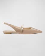 Image 1 of 4: Stuart Weitzman Emilia Pearlita Patent Slingback Ballerina Flats