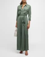 Image 2 of 6: L'Agence Cammi Silky Maxi Shirtdress