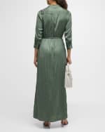 Image 3 of 6: L'Agence Cammi Silky Maxi Shirtdress