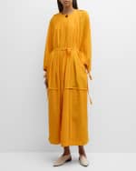 Image 5 of 6: Co Long-Sleeve Belted Bubble Maxi Dress