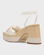 Image 3 of 6: Jimmy Choo Ricia Knotted Bow Platform Sandals