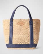Image 1 of 4: MZ WALLACE Small Raffia Tote Bag