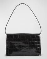 Image 4 of 4: Coperni Folder Mini Patent Croc-Embossed Shoulder Bag
