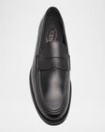 Image 5 of 5: Tod's Men's Leather Moccasin Penny Loafers