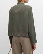 Image 4 of 6: Eileen Fisher Stand-Collar Faux Suede Jacket