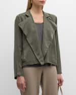 Image 1 of 6: Eileen Fisher Stand-Collar Faux Suede Jacket