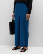 Image 2 of 6: Eileen Fisher Cropped Straight-Leg Silk Pants