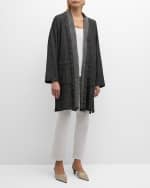 Image 5 of 6: Eileen Fisher Shawl-Collar Open-Front Kimono Coat