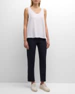 Image 5 of 6: Eileen Fisher Scoop-Neck Linen Jersey Tank