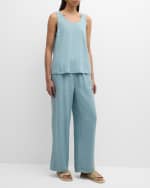 Image 5 of 6: Eileen Fisher Scoop-Neck Linen Jersey Tank