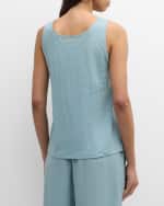 Image 4 of 6: Eileen Fisher Scoop-Neck Linen Jersey Tank