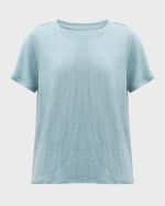 Image 1 of 6: Eileen Fisher Short-Sleeve Crewneck Organic Linen Jersey Tee