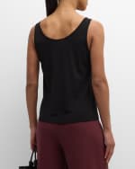 Image 5 of 6: Eileen Fisher Scoop-Neck Silk Jersey Tank